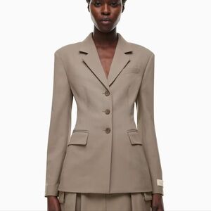 Aritzia Babaton Standout Blazer City Wool Felted Taupe